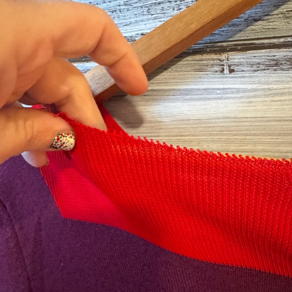 Tory Burch Vibrant Red and Deep Purple Blouse - Picture 4 of 6